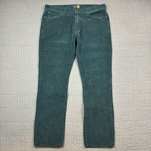J Crew Pants Men's 36x32 Green 484 Slim Straight Fit Corduroy Classic Preppy